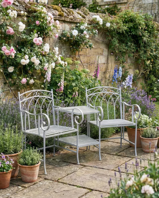 Grey Arched Iron Companion Seat