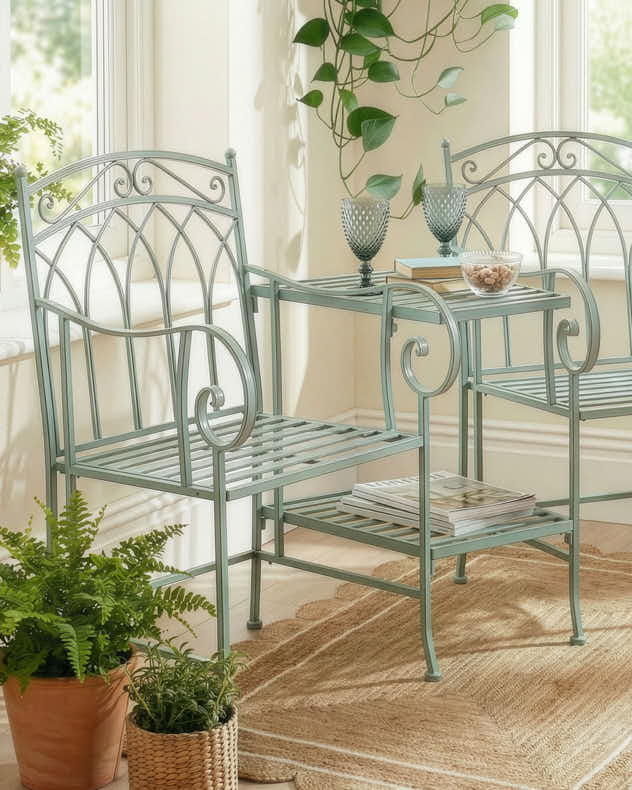 Benches - Green Arched Companion Seat