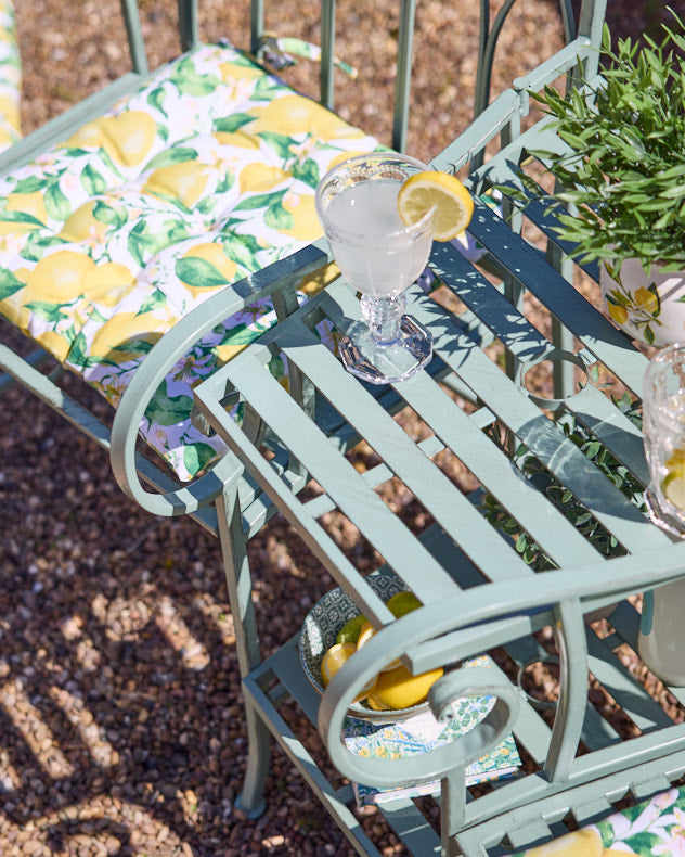 Garden Bench - Green Arched Iron Companion Seat
