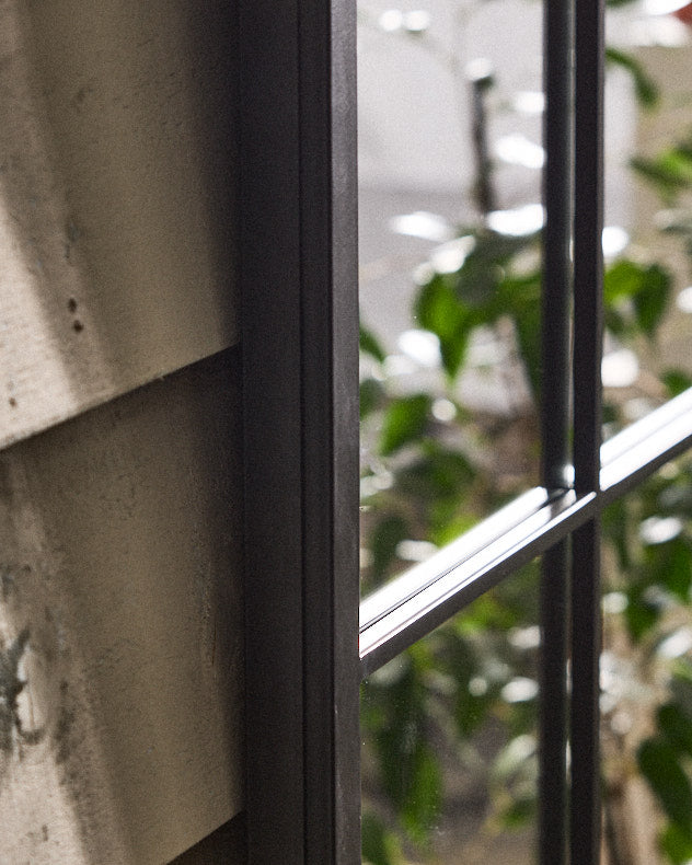 Mirror - Outdoor Tall Black Iron Window Mirror 120cm x 80cm