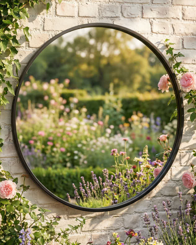 Contemporary Circular Outdoor Mirror