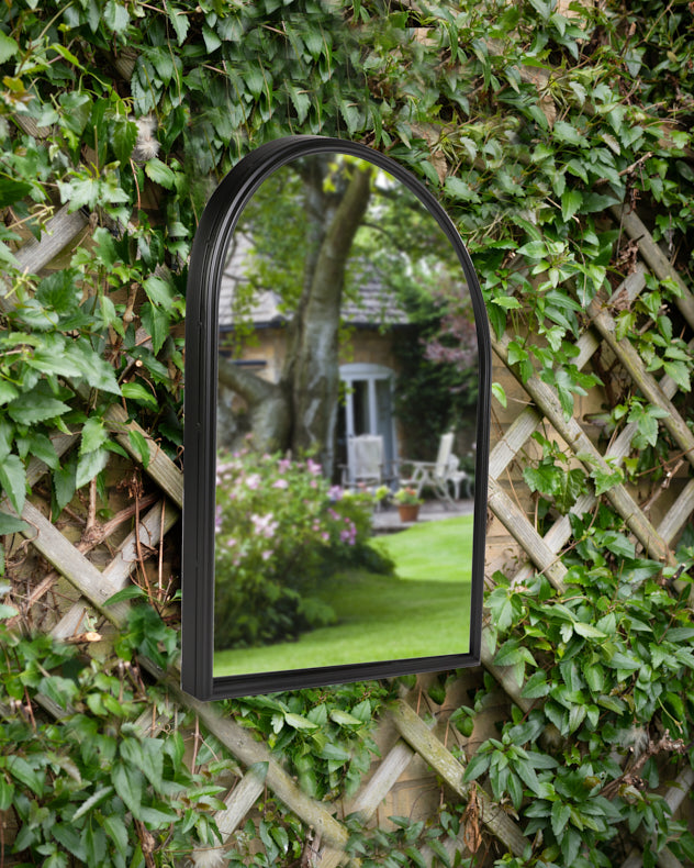 Classic Outdoor Arched Iron Mirror