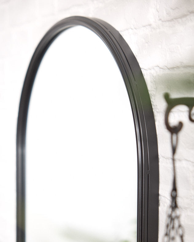 Classic Outdoor Arched Iron Mirror