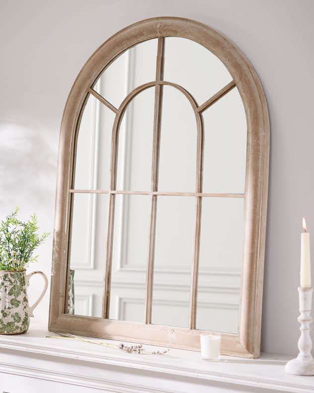 Indoor Vintage Arch Window Mirror 88cm x 69cm