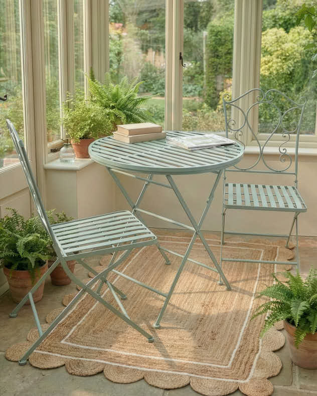 Green Scrolled 3 Piece Indoor Bistro Set