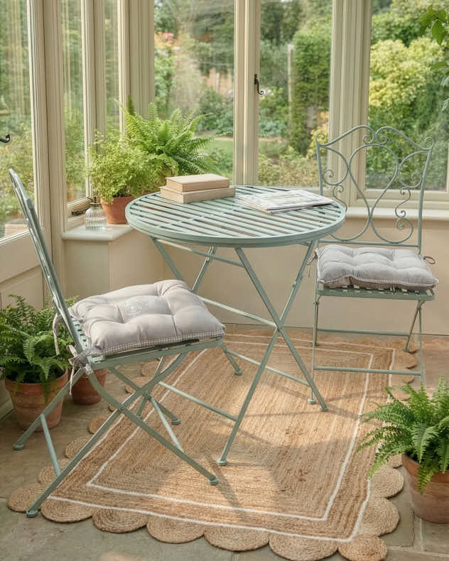 Green Scrolled 3 Piece Indoor Bistro Set
