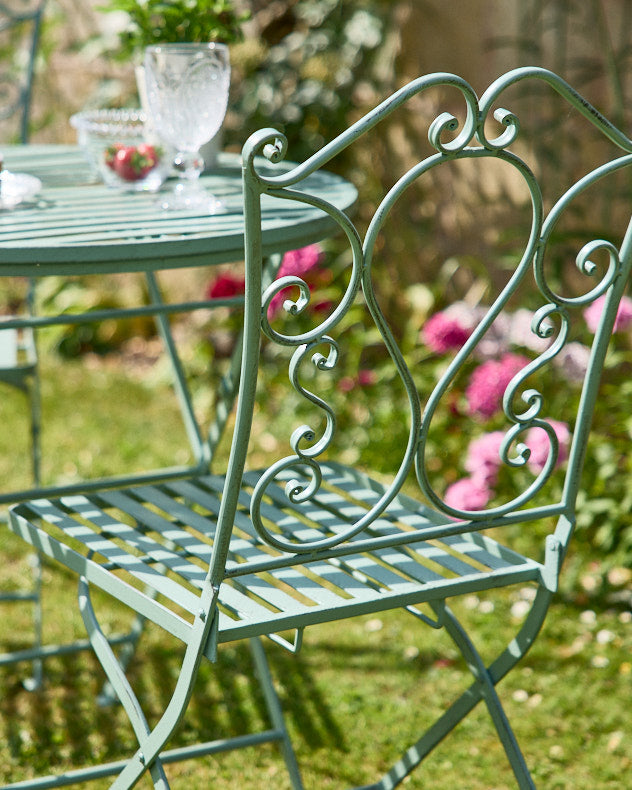 Outdoor Dining Sets - Green Scrolled 3 Piece Bistro Set