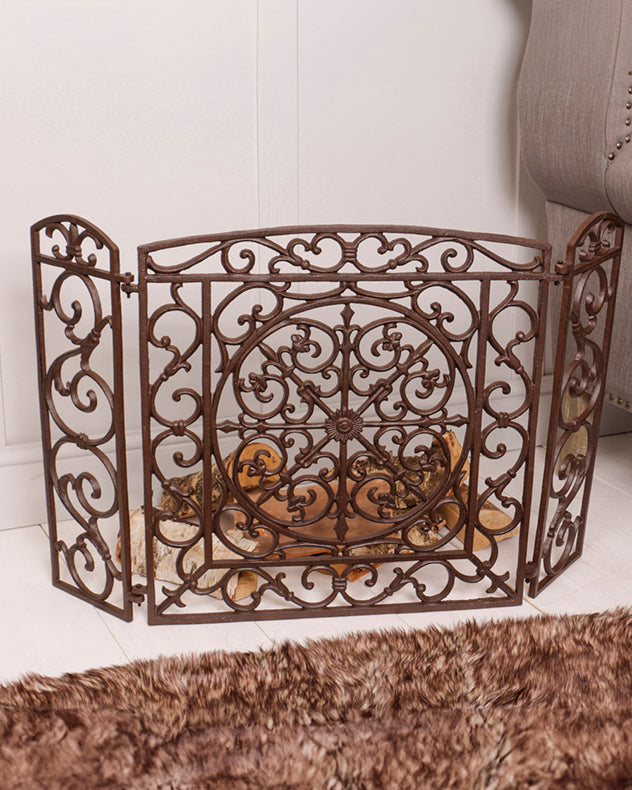 Ornate Cast Iron Fire Screen – Dibor