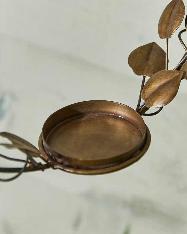 Antique Brass Circle Candle Holder