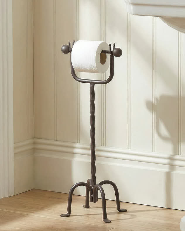 Brown Recycled Iron Toilet Roll Holders - Period Style Iron Toilet Roll Holder