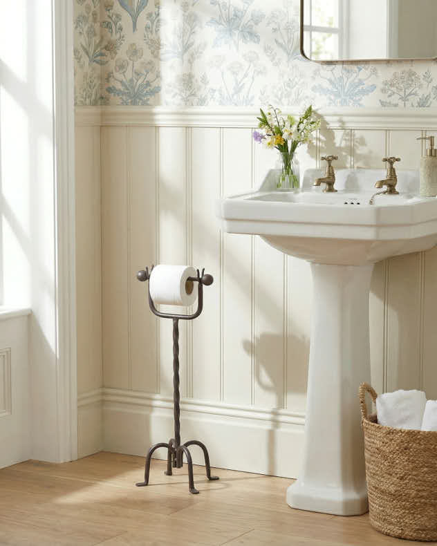 Period Style Iron Toilet Roll Holder