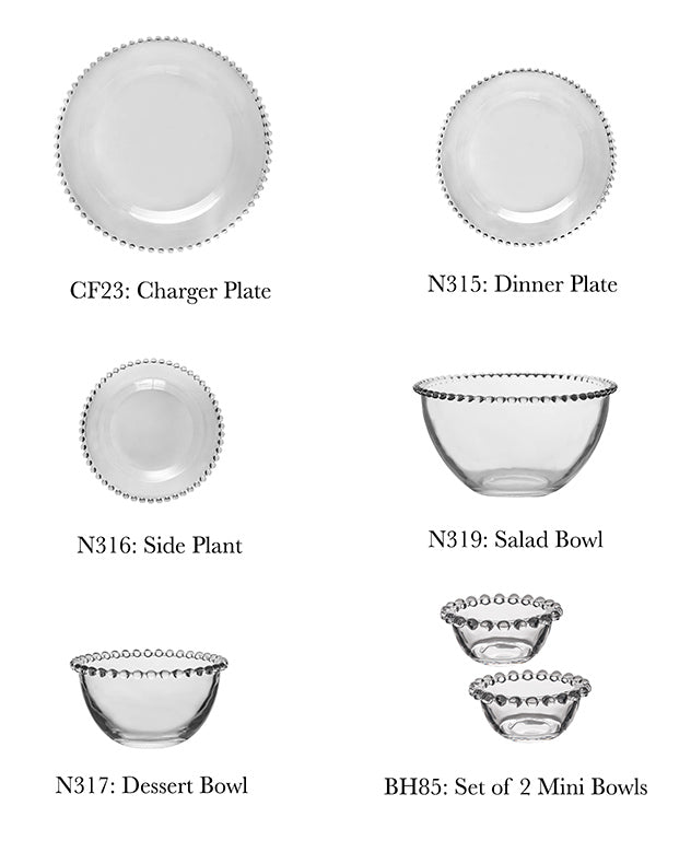 Dinnerware Sets - Bella Perle Glass Tableware Range