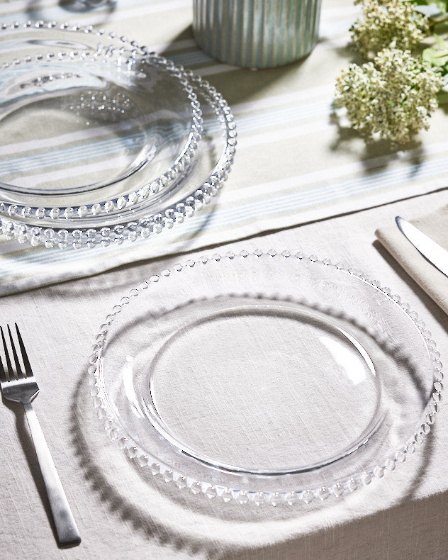 Clear Glass Plates - Set of 4 Bella Perle Glass Dinner Plates