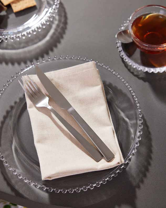 Assiette plate en verre Bella Perle