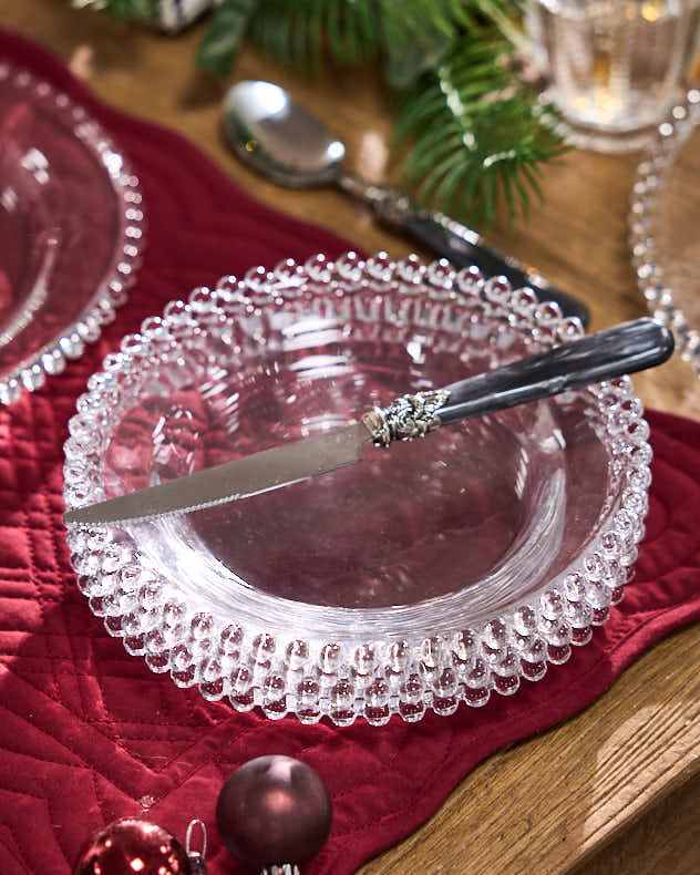 Lot de 4 assiettes à dessert en verre Bella Perle