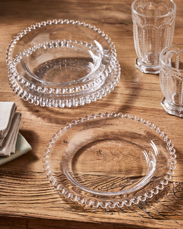 Clear Glass Plates - Set of 4 Bella Perle Glass Side Plates