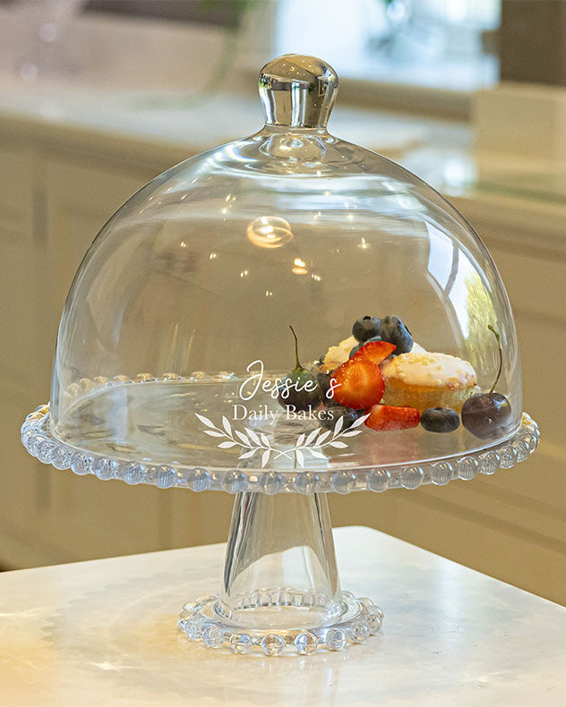 Personalised Glass Cake Stand & Dome