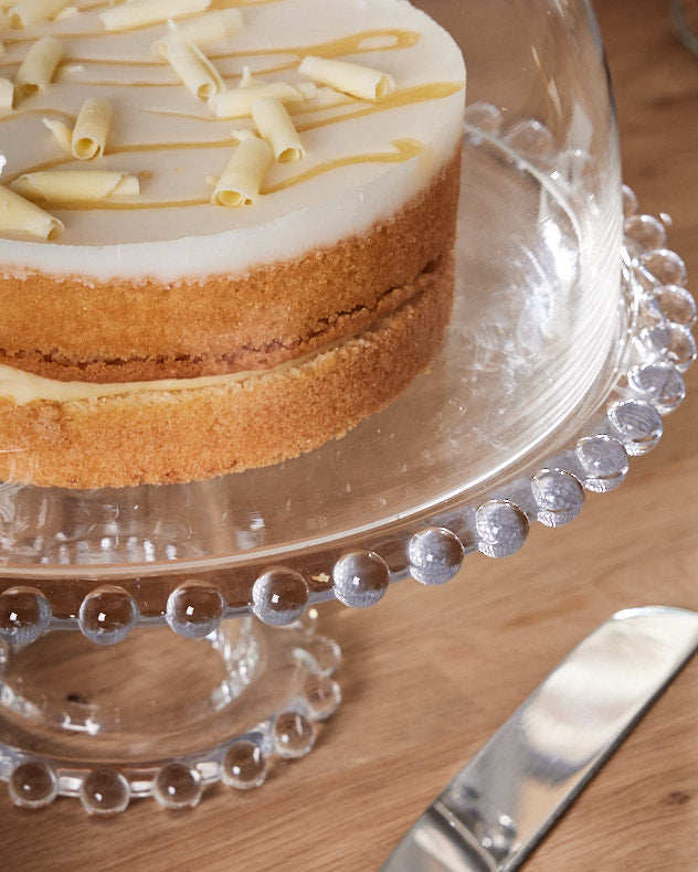 Bella Perle Glass Beaded Cake Stand and Dome