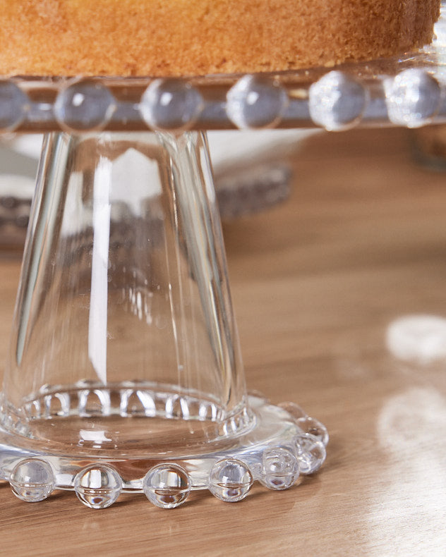 Bella Perle Glass Beaded Cake Stand and Dome