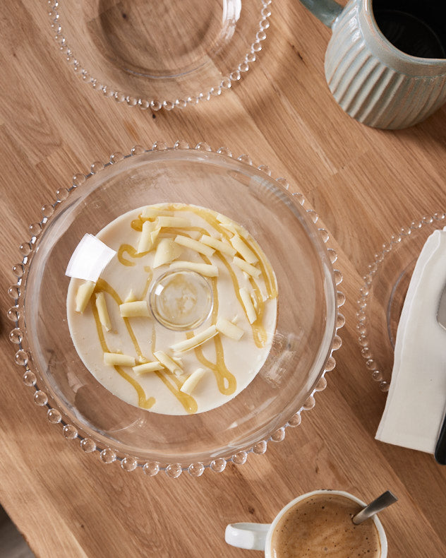 Bella Perle Glass Beaded Cake Stand and Dome