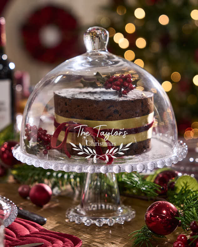 Personalised Glass Cake Stand & Dome