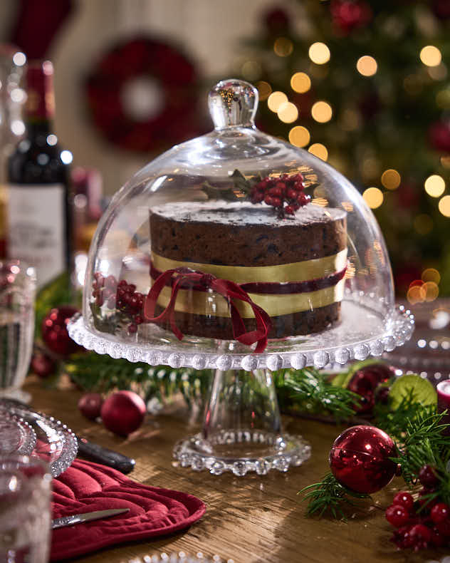 Bella Perle Glass Cake Stand &amp; Dome