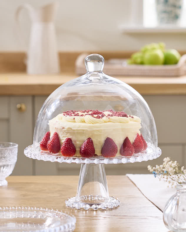 Bella Perle Glass Cake Stand & Dome