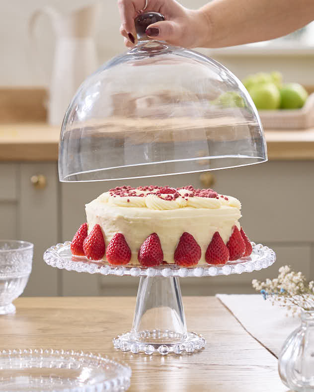 Bella Perle Glass Cake Stand & Dome