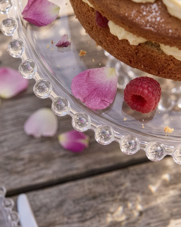 Bella Perle Glass Cake Stand &amp; Dome