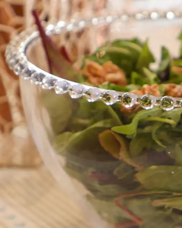 Beaded Glass Salad Bowl