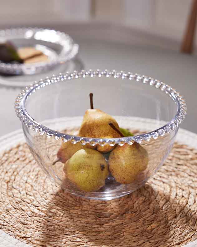 Bella Perle Beaded Glass Salad Bowl