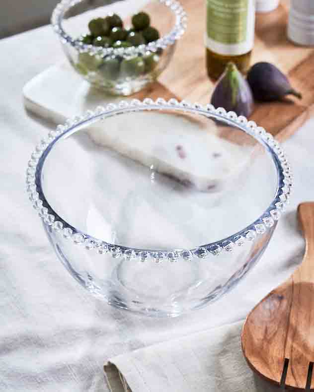 Bowls - Bella Perle Beaded Glass Salad Bowl