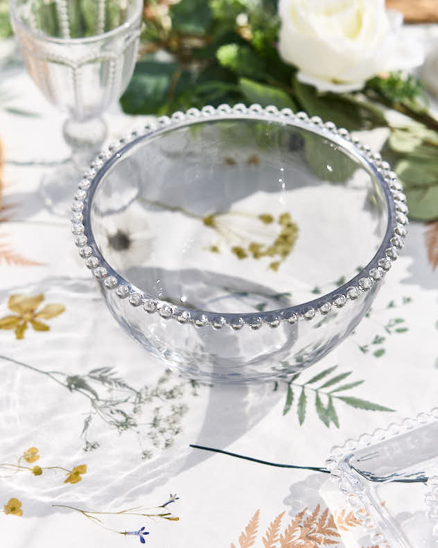 Bella Perle Beaded Glass Salad Bowl