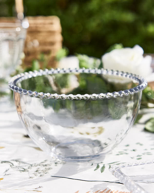 Bella Perle Beaded Glass Salad Bowl