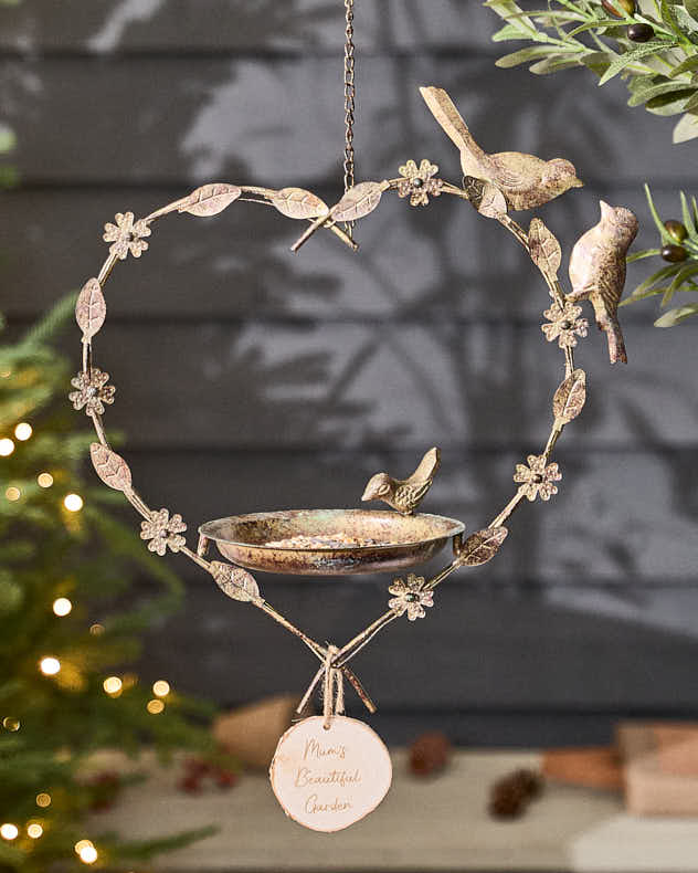 Personalised Hanging Heart Garden Bird Feeder