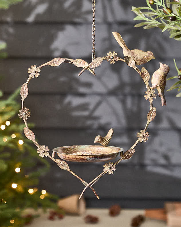Personalised Hanging Heart Garden Bird Feeder