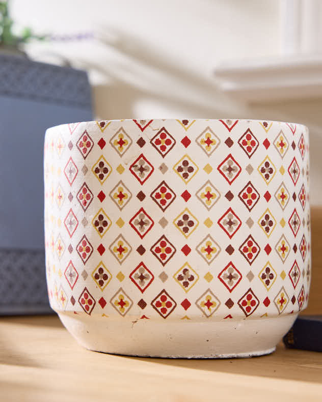 Diamond Mosaic Ceramic Planter
