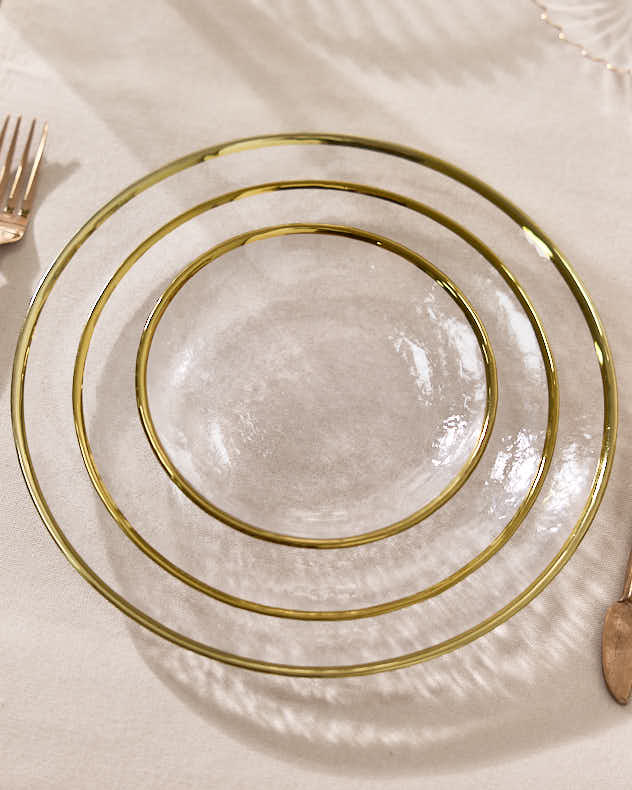 Set of 3 Gold Rimmed Plates