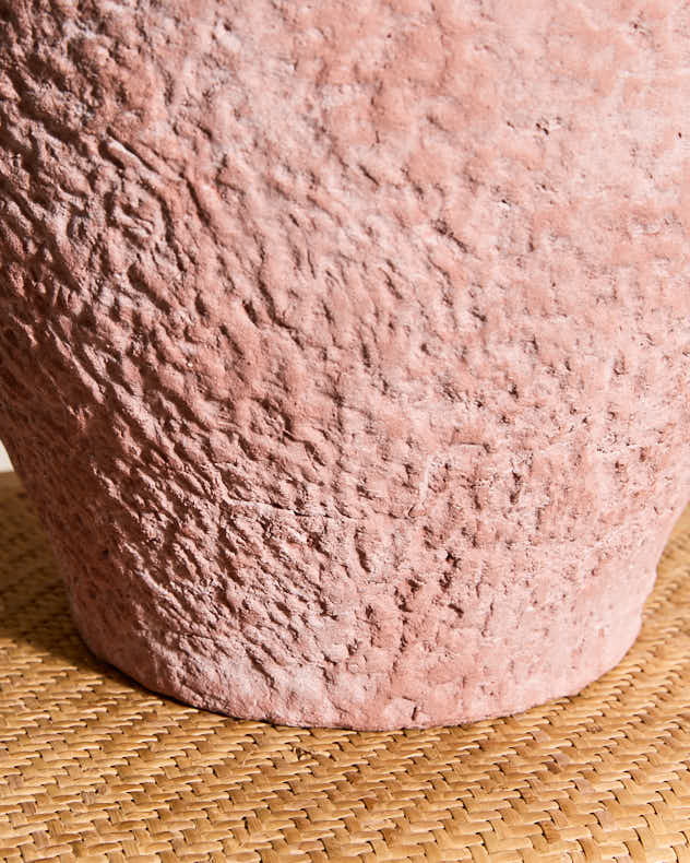 Rose Pink Textured Stone Vase