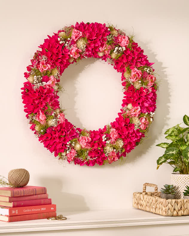 Pink Peony & Fuchsia Spring Wreath