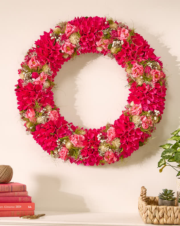 Pink Peony & Fuchsia Spring Wreath