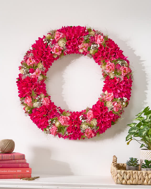 Pink Peony & Fuchsia Spring Wreath