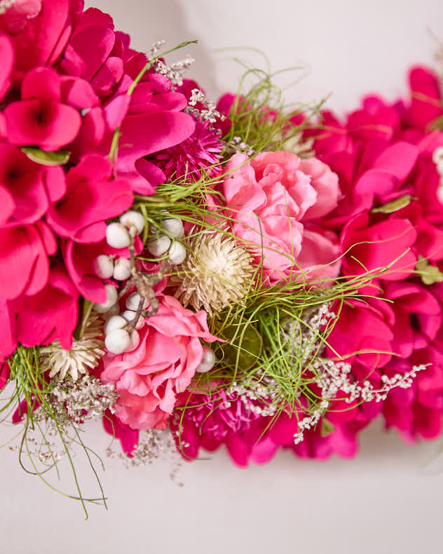 Pink Peony & Fuchsia Spring Wreath