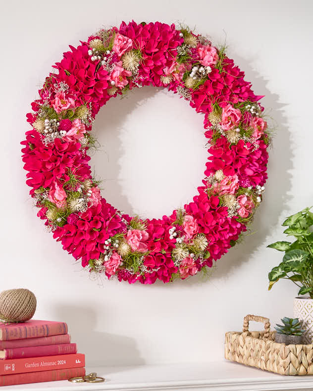 Pink Peony & Fuchsia Spring Wreath