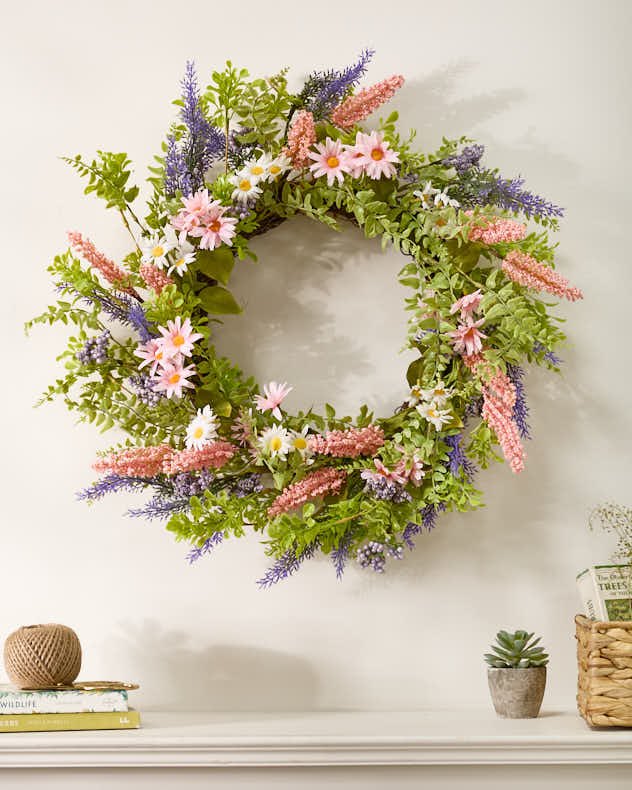 Lavender & Daisy Botanical Spring Wreath