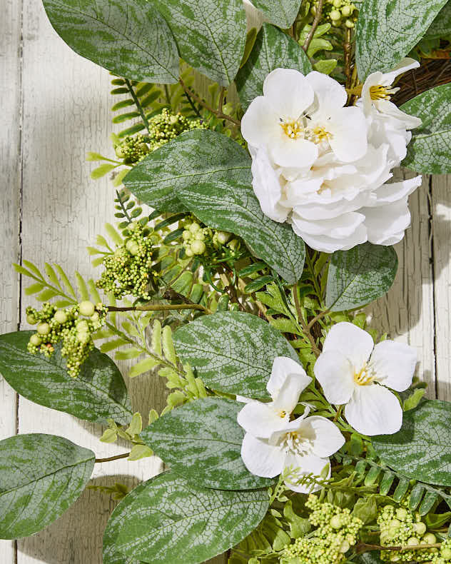 White Magnolia Woodland Spring Wreath