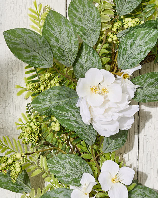 White Magnolia Woodland Spring Wreath