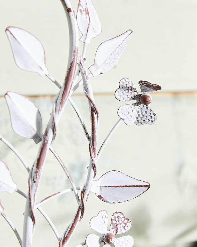 Botanical Vintage White Iron Bird Dish