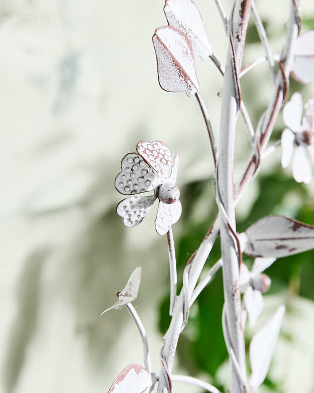 Botanical Vintage White Iron Bird Dish
