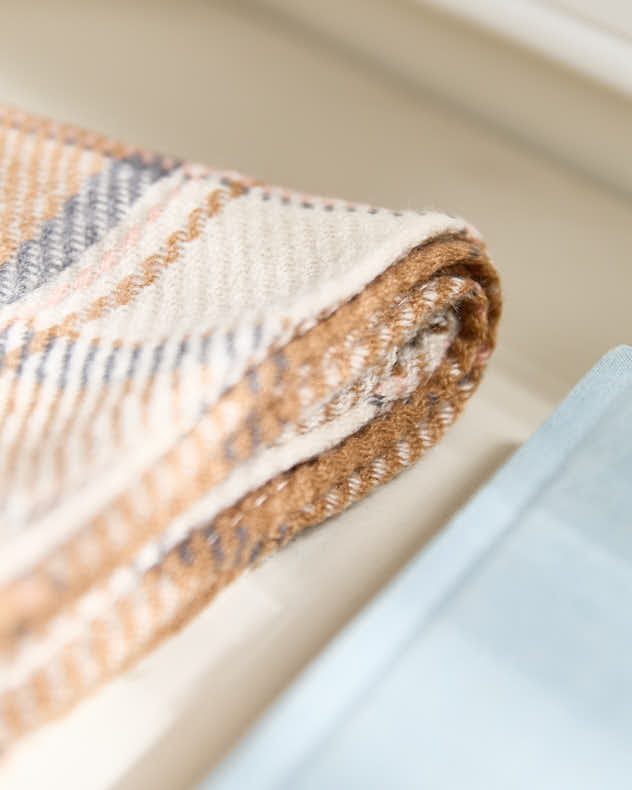 Women's Cotton Pink & Brown Chequered Scarf